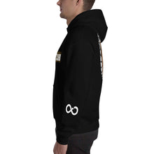 INFINITE LION BLACK HOODED SWEATSHIRT WITH SLEEVE DESIGNS