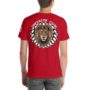 INFINITE LION RED DESIGN WHITE DESIGNS SHORT-SLEEVE UNISEX T-SHIRT