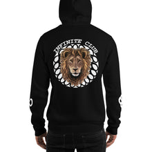 INFINITE LION BLACK HOODED SWEATSHIRT WITH SLEEVE DESIGNS