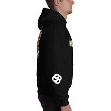 INFINITE LION BLACK HOODED SWEATSHIRT WITH SLEEVE DESIGNS